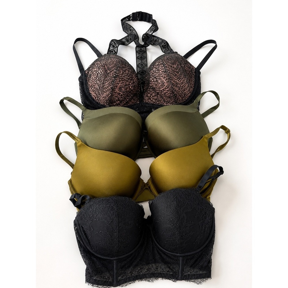 Victoria's Secret Set of 4 Bras 32D Very Sexy Push Up Racerback Lace